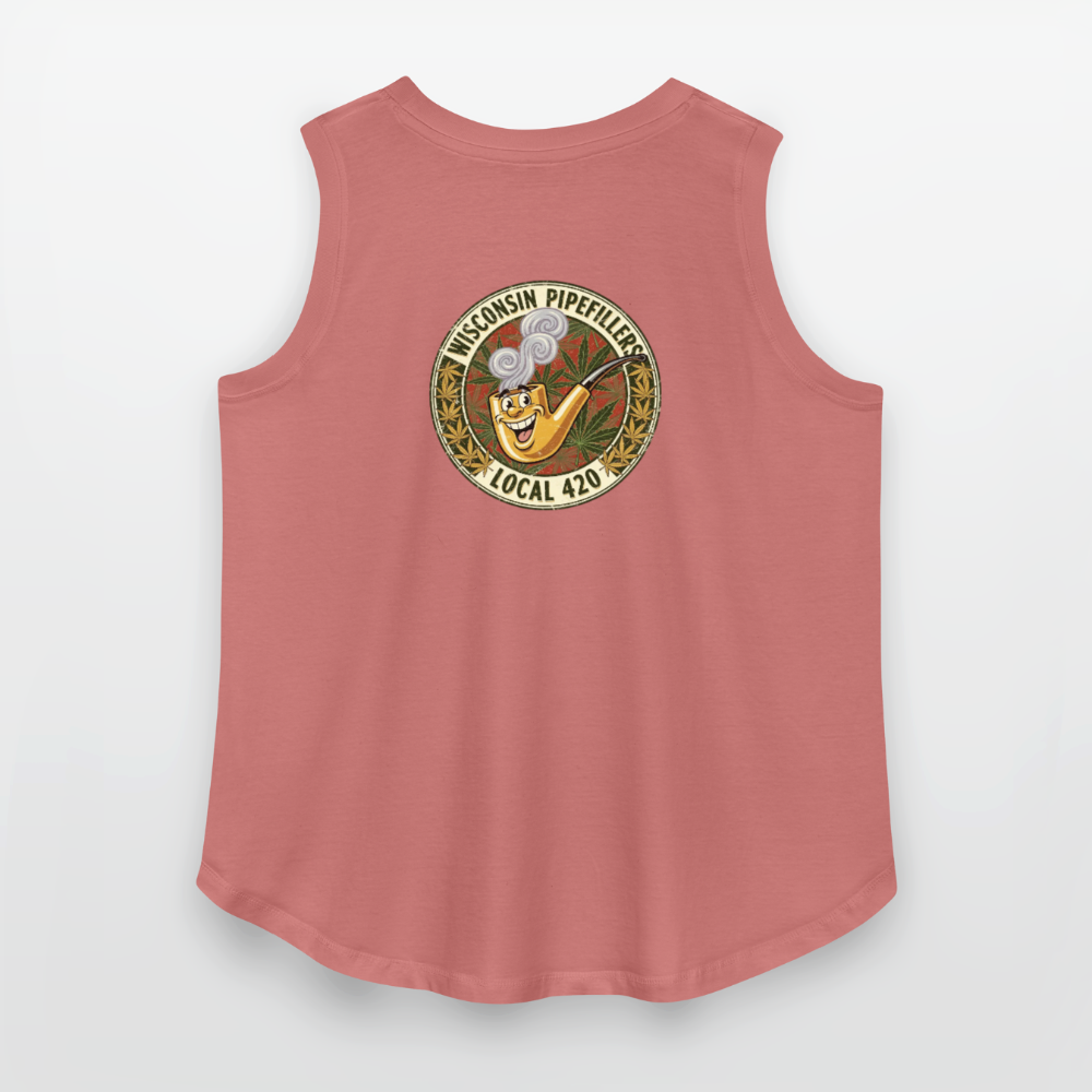 WISCONSIN PIPEFILLERS LOCL 420 F/B DESIGN Women's Curvy Relaxed Tank Top - mauve