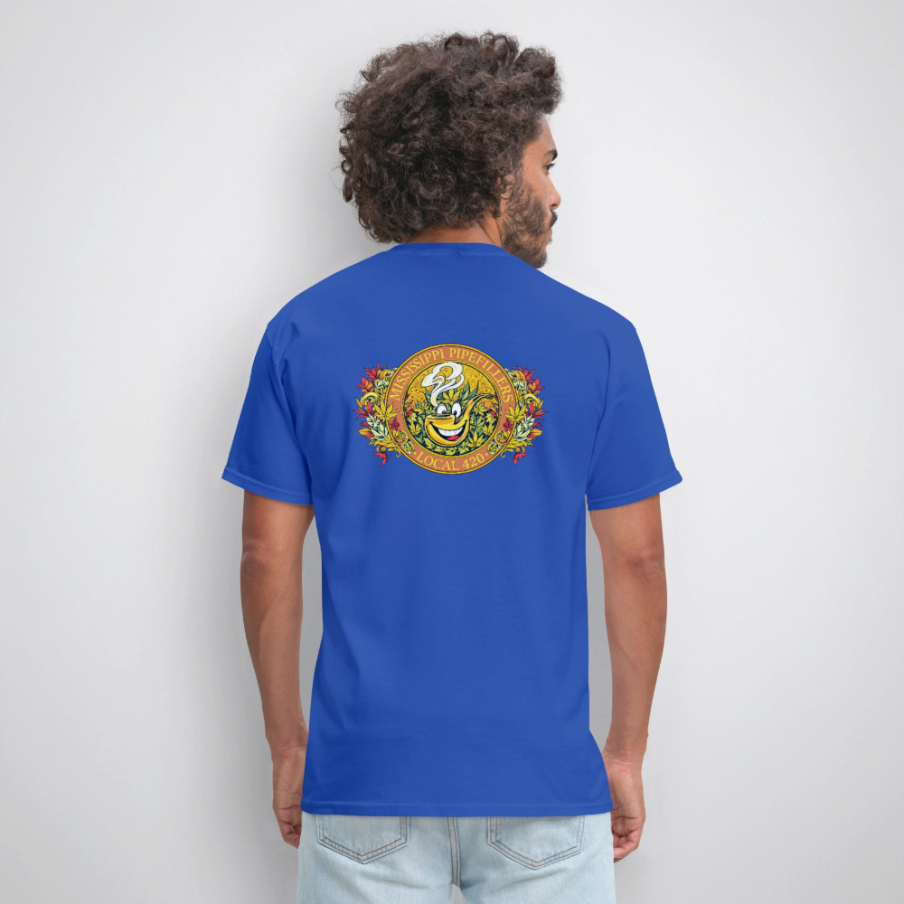 MISSISSIPPI PIPEFILLERS LOCAL 420 F/B DESIGNS Men's T-Shirt - royal blue