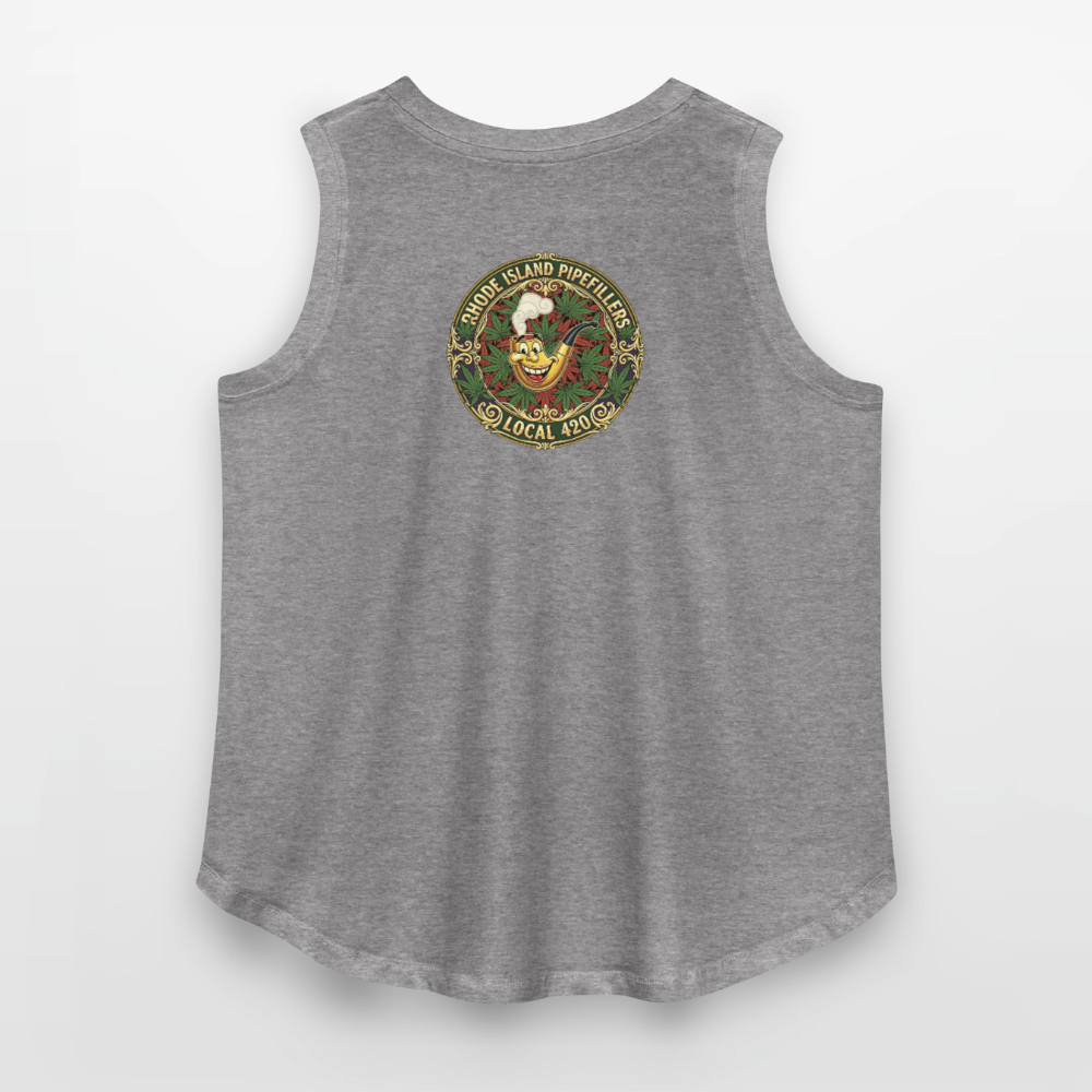 TEXAS PIPEFILLERS LOCAL 420 F/B DESIGN Women's Curvy Relaxed Tank Top - granite heather 