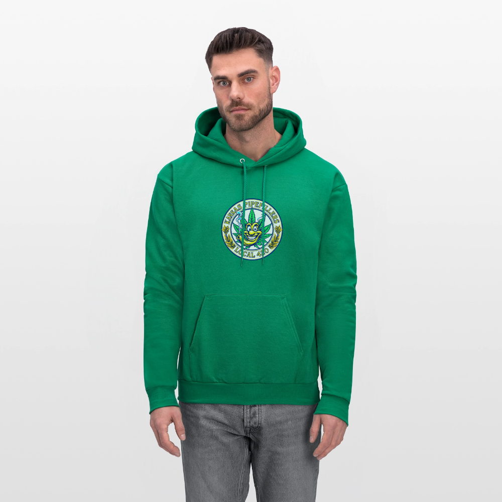 KANSAS PIPEFILLERS LOCAL 420 F/B DESIGNS Men's Hoodie - kelly green
