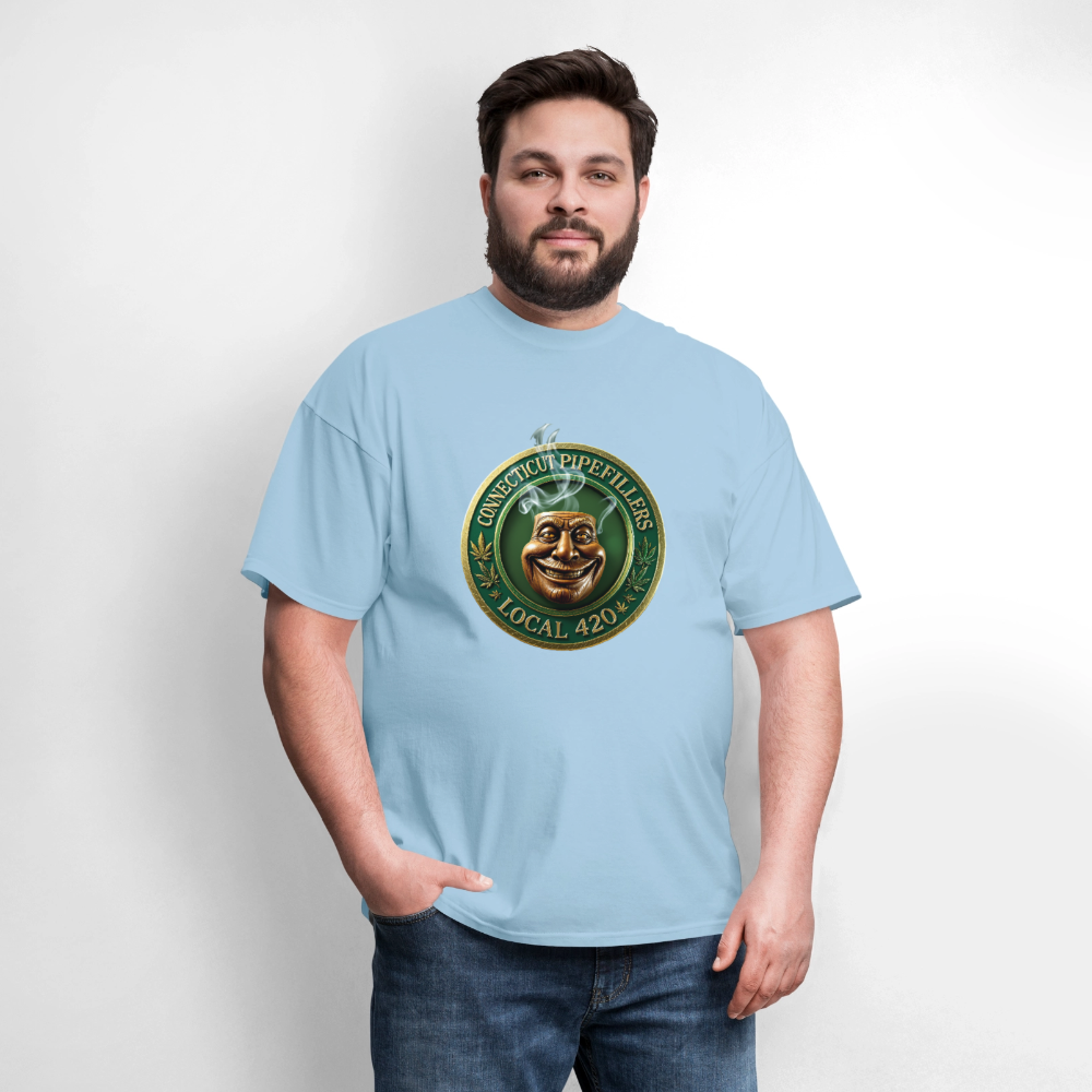 CONNECTICUT PIPEFILLERS LOCAL 420 DESIGN Men's T-Shirt - powder blue