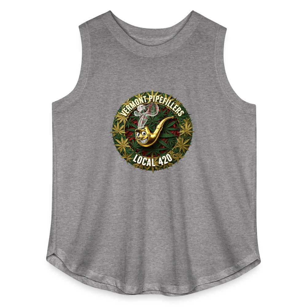 VERMONT PIPEFILLERS LOCAL 420  F/B DESIGN Women's Curvy Relaxed Tank Top - granite heather 