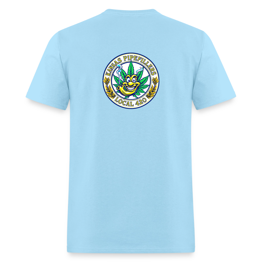 KANSAS PIPEFILLERS LOCAL 420 F/B DESIGNS Men's T-Shirt - powder blue