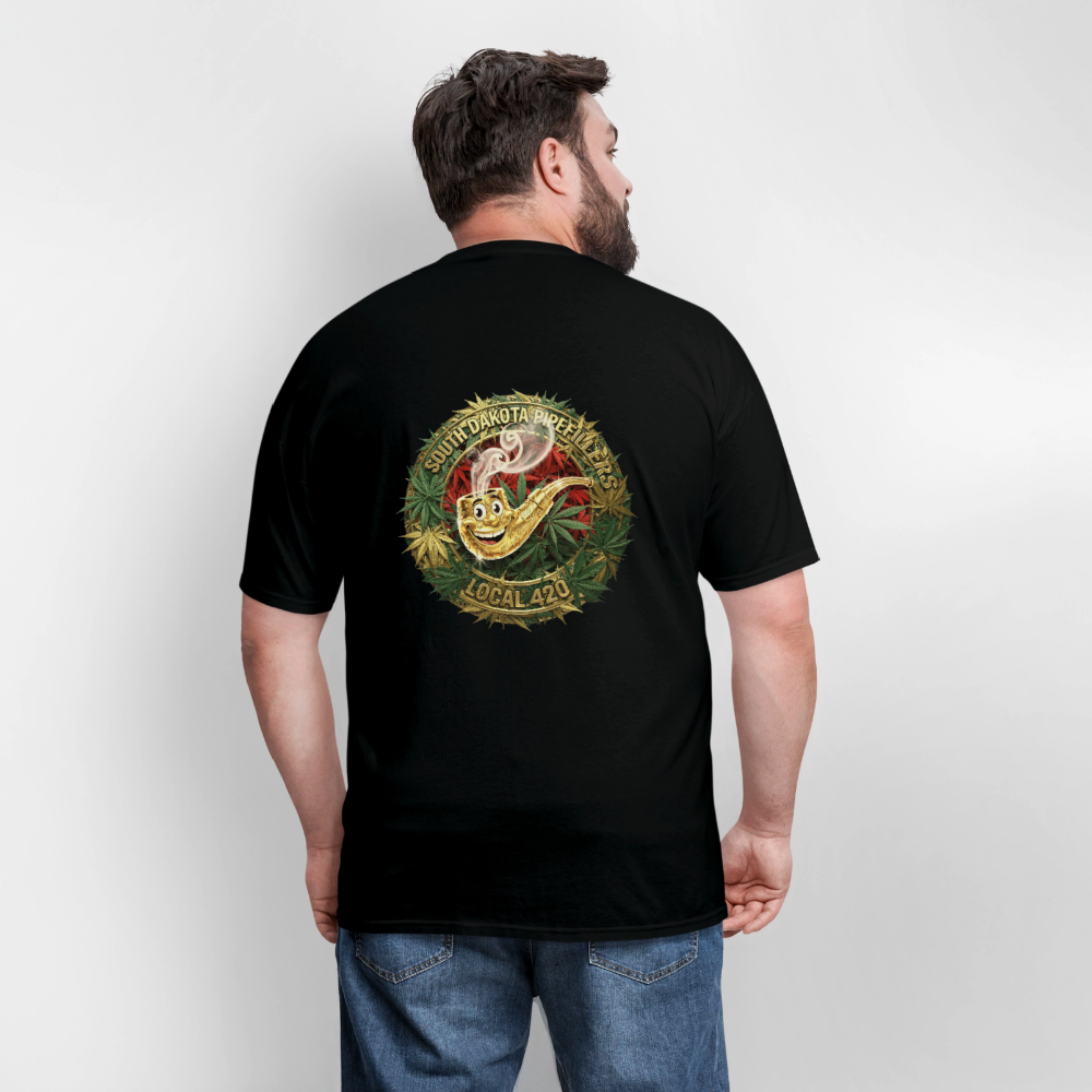SOUTH DAKOTA PIPEFILLERS LOCAL 420  F/B DESIGN Men's T-Shirt - black