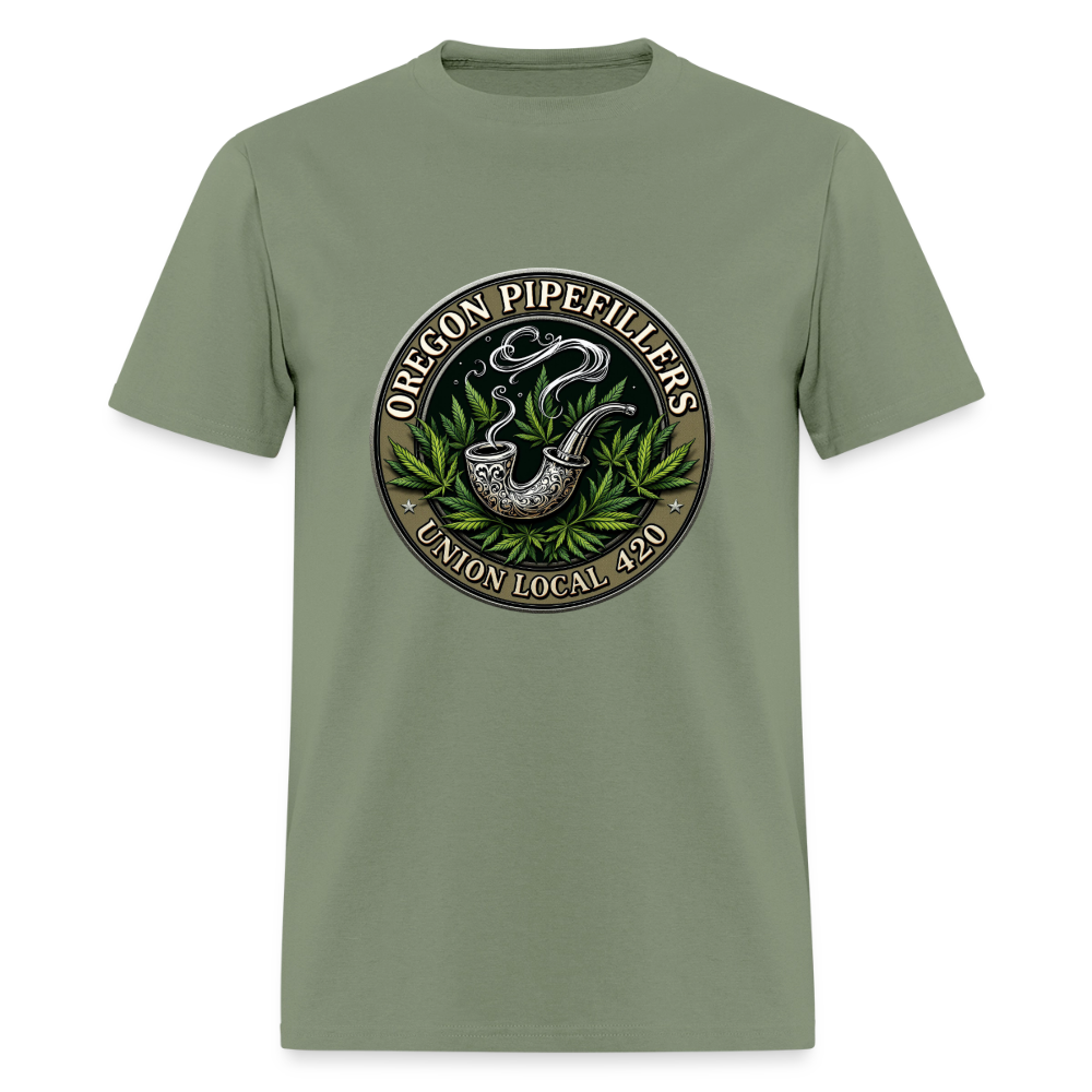 OREGON PIPEFILLERS UNION LOCAL 420 Men's T-Shirt - military green