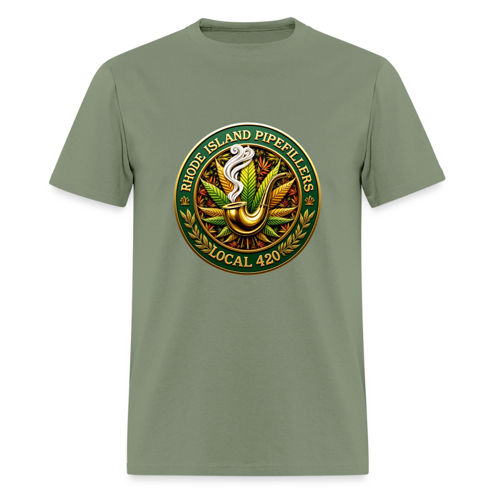 RHODE ISLAND PIPEFILLERS LOCAL 420 F/B DESIGNS Men's T-Shirt - military green