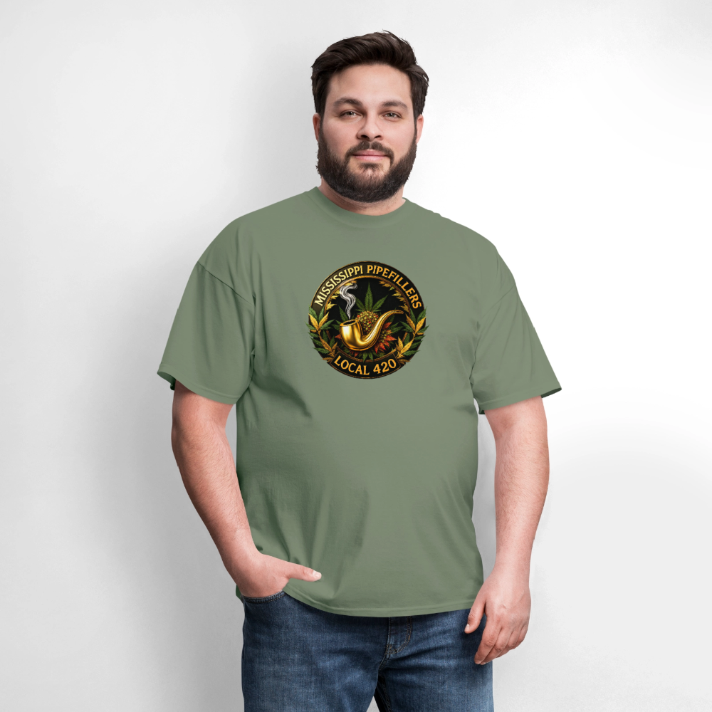 MISSISSIPPI PIPEFILLERS LOCAL 420 Men's T-Shirt - military green