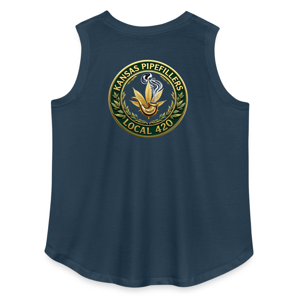 KANSAS PIPEFILLERS LOCAL 420 F/B DESIGNS Women's Curvy Relaxed Tank Top - denim