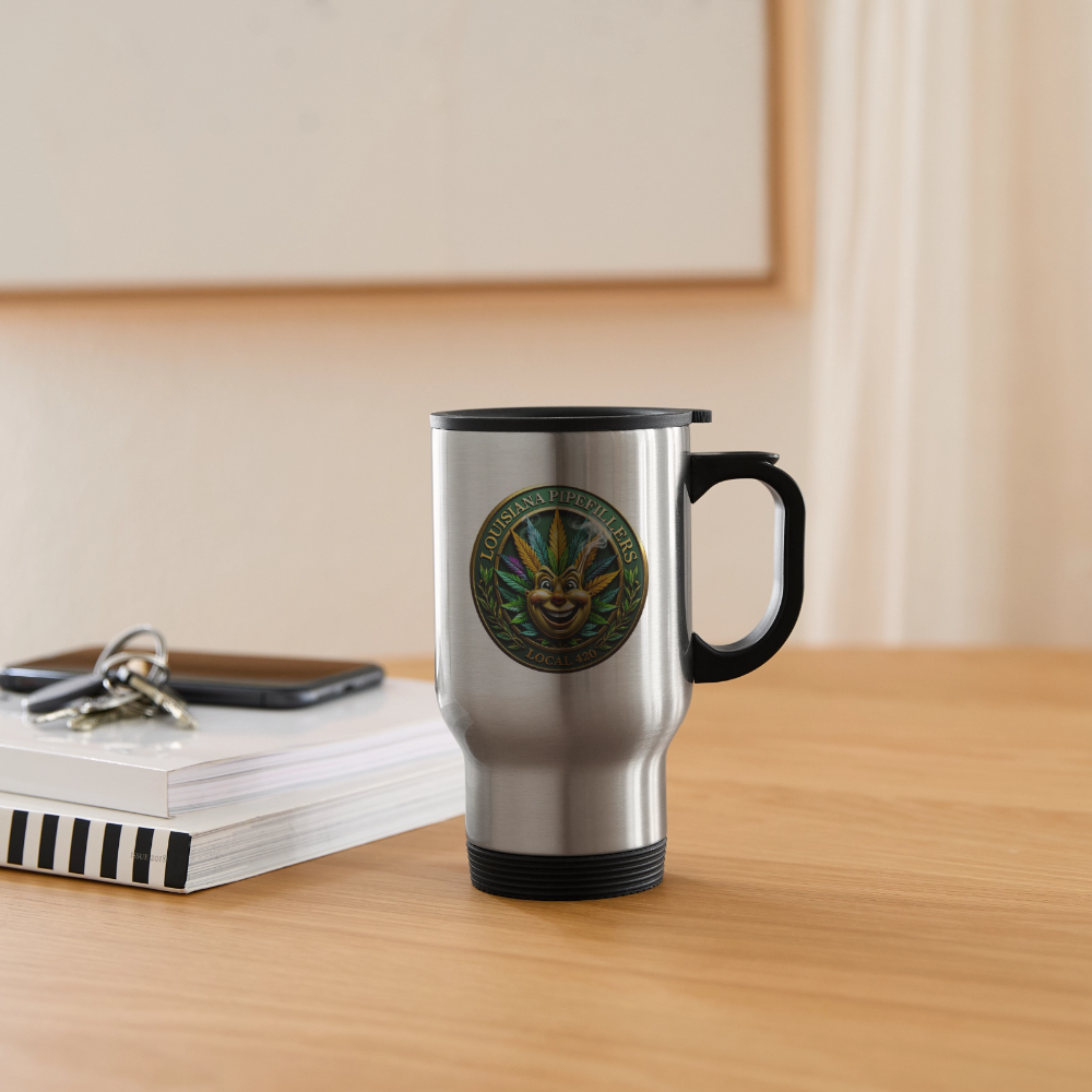 LOUISIANA PIPEFILLERS LOCAL 420 14 oz. Stainless Steel Travel Mug - silver