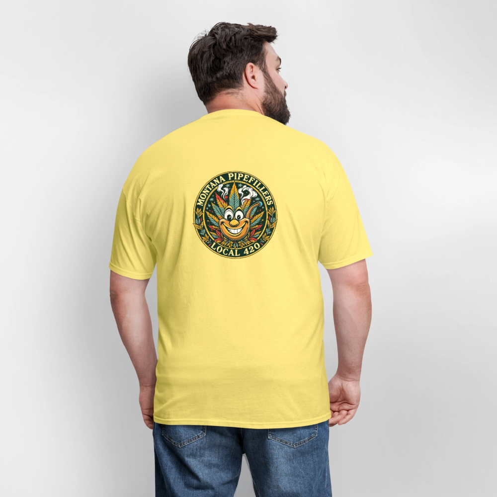 MONTANA PIPEFILLERS LOCAL 420 F/B DESIGN Men's T-Shirt - cornsilk