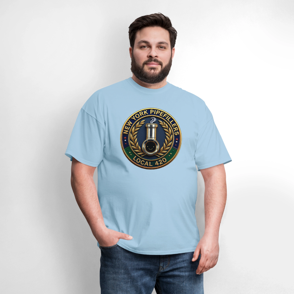 NEW YORK PIPEFILLERS LOCAL 420 F/B DESIGNS Men's T-Shirt - powder blue