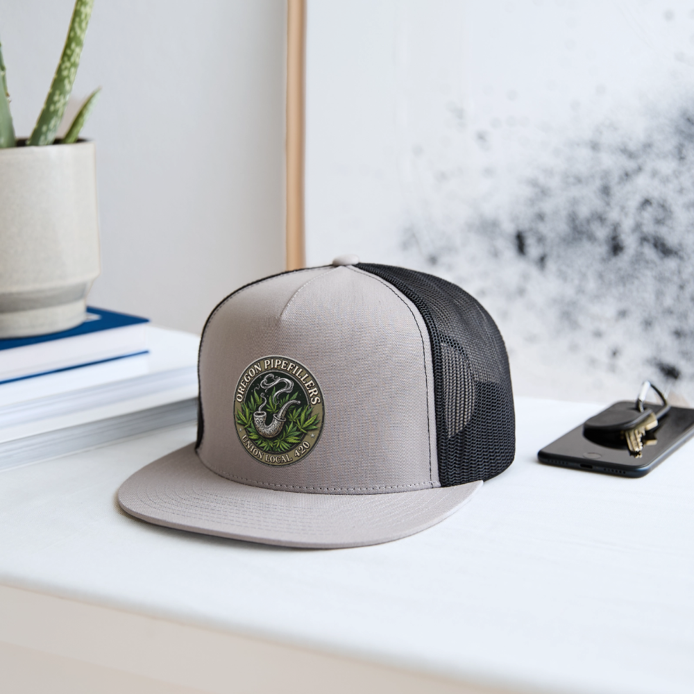 OREGON PIPEFILLERS LOCAL 420 Trucker Hat - gray/black