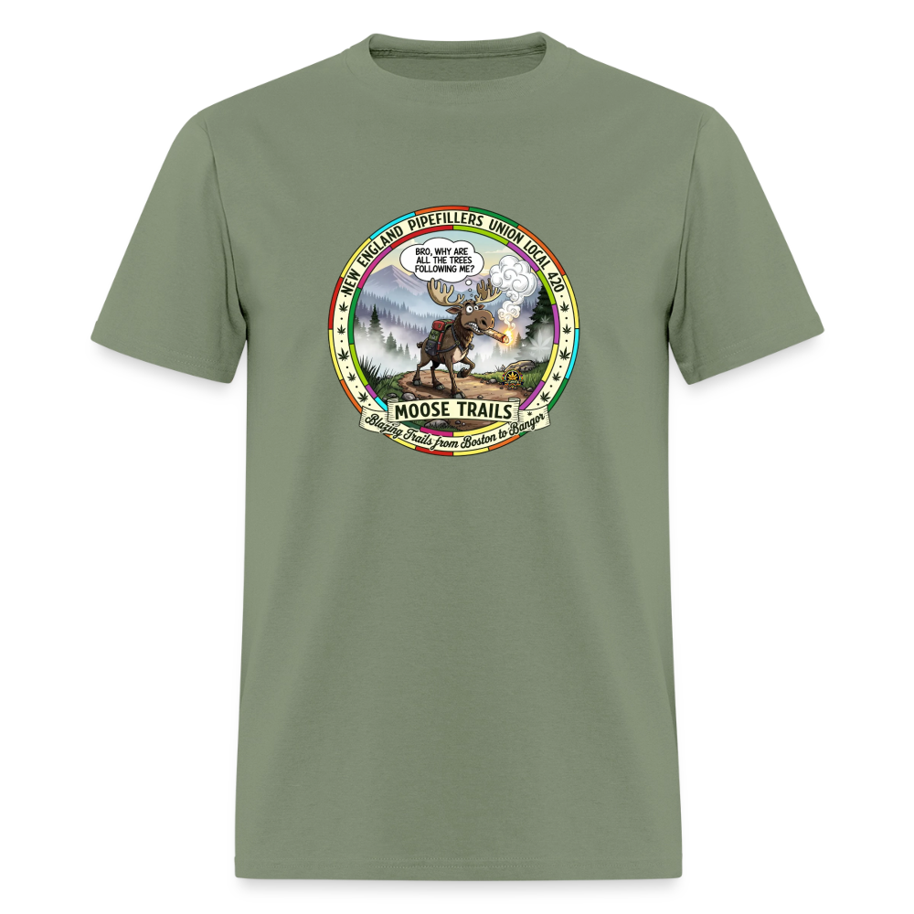 NEW ENGLAND PIPEFILLERS UNION LOCAL 420 "BRO" Soft Cotton Tee - military green
