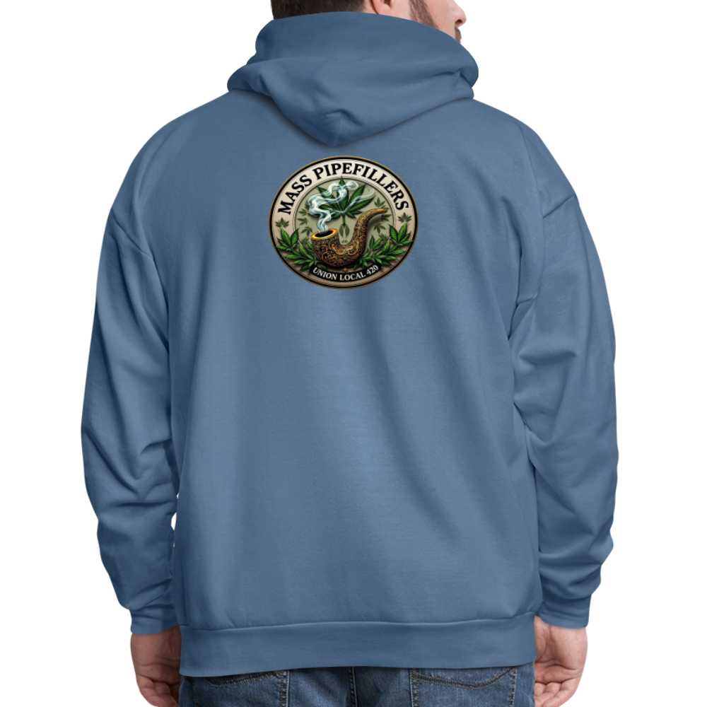 MASS PIPEFILLERS LOCAL 420 2 EMBLEM Men's Hoodie - denim blue