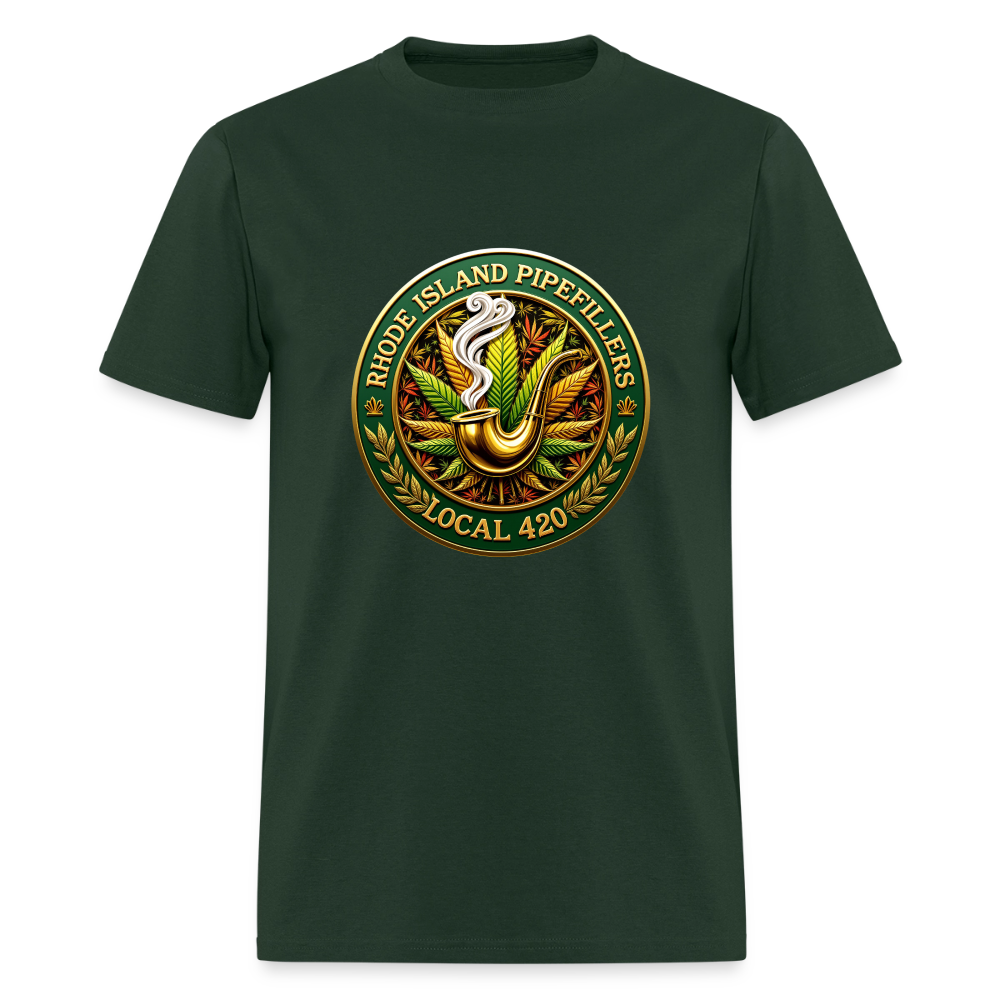 RHODE ISLAND PIPEFILLERS LOCAL 420 F/B DESIGNS Men's T-Shirt - forest green