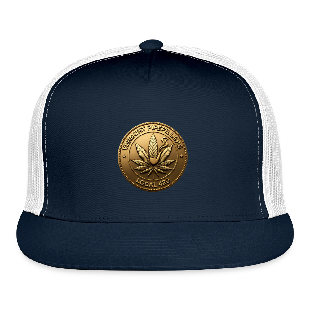 VERMONT PIPEFILLERS LOCAL 420 Trucker Hat - navy/white