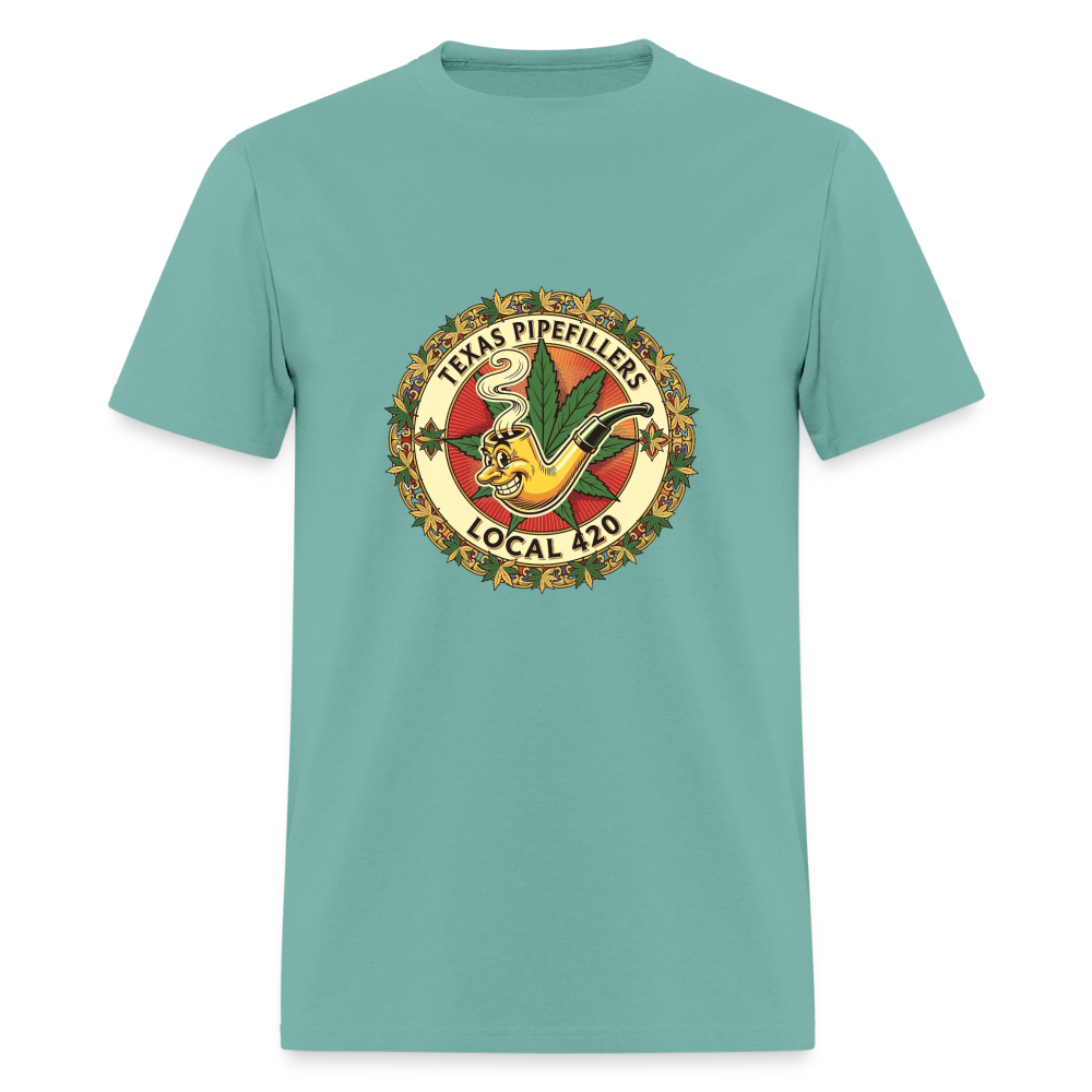 TEXAS PIPEFILLERS LOCAL 420  Men's T-Shirt - aquatic