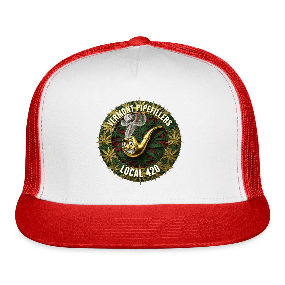 VERMONT PIPEFILLERS LOCAL 420 Trucker Hat - white/red