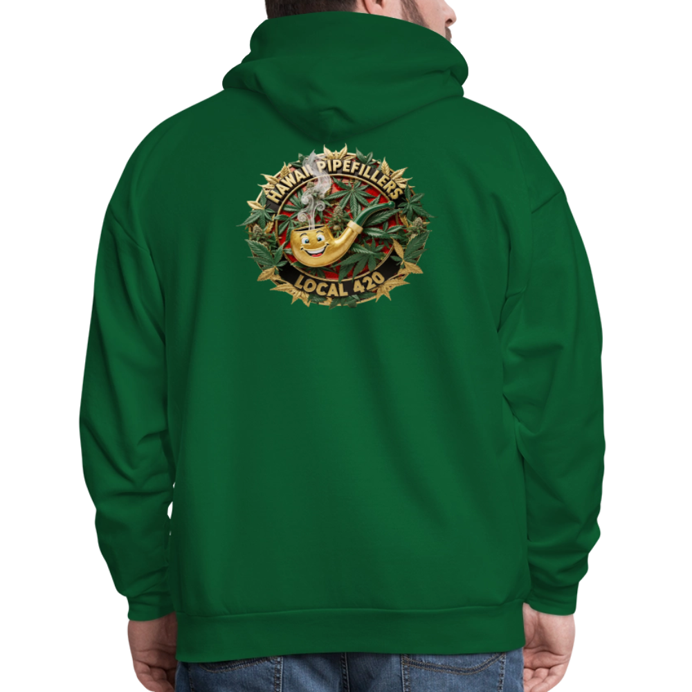 HAWAII PIPEFILLERS LOCAL 420 F/B DESIGN Men's Hoodie - forest green