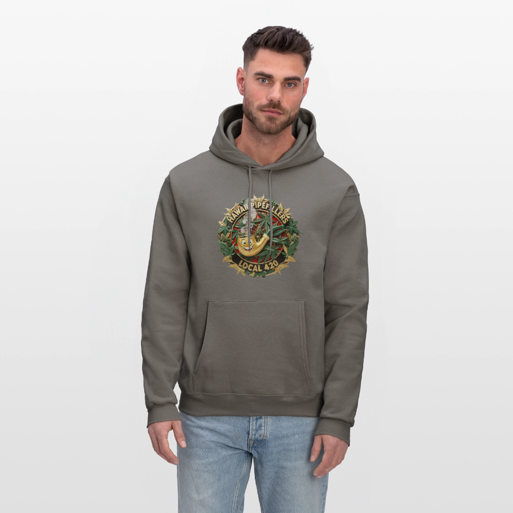 HAWAII PIPEFILLERS LOCAL 420 F/B DESIGN Men's Hoodie - asphalt gray