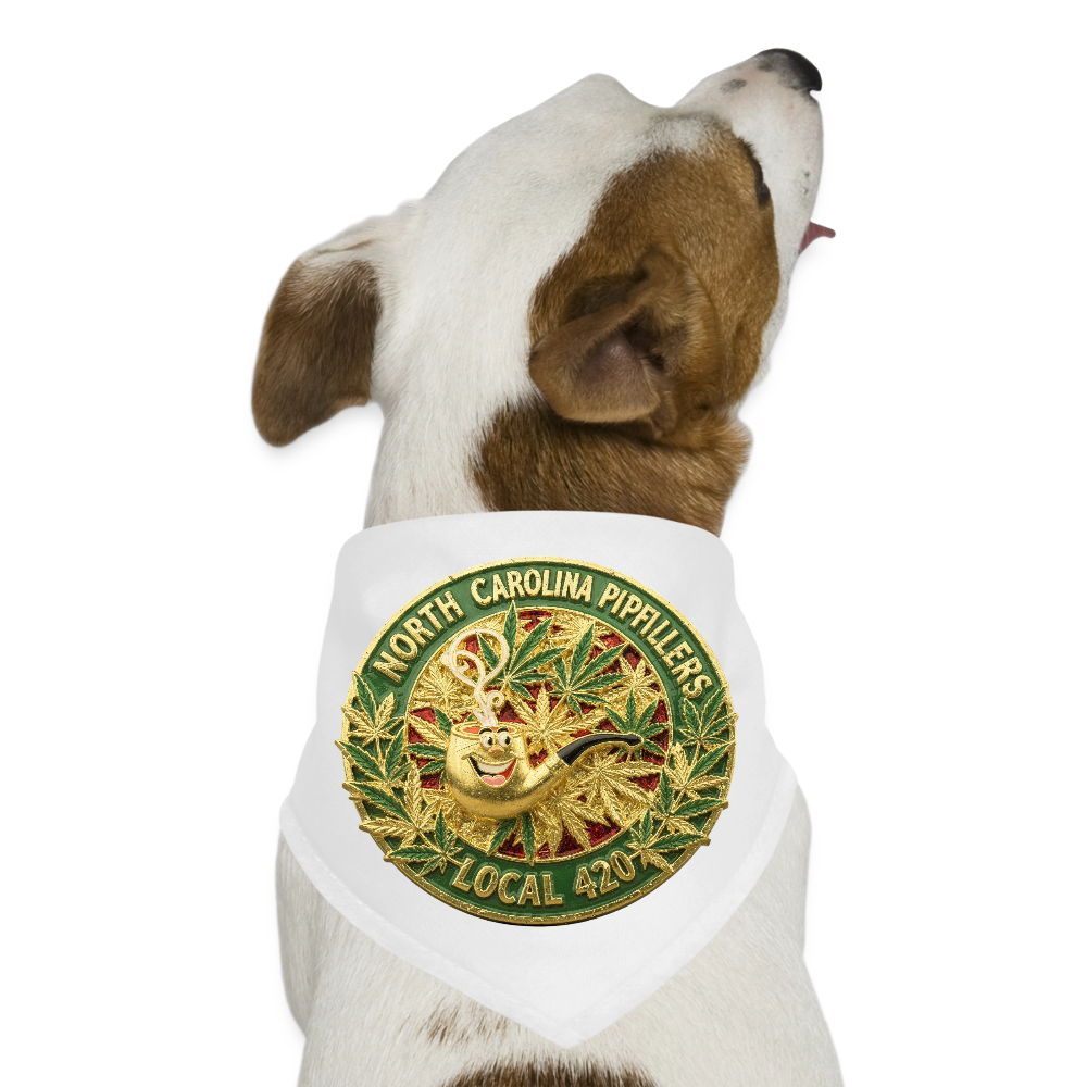 NORTH CAROLINA  PIPEFILLERS LOCAL 420 Union Dog Bandana - white
