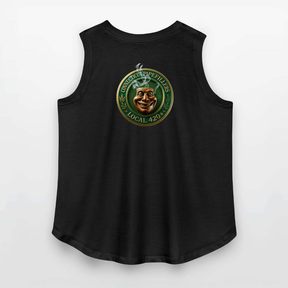 CONNECTICUT PIPEFILLERS LOCAL 420 F/B DESIGN Women's Curvy Relaxed Tank Top - black