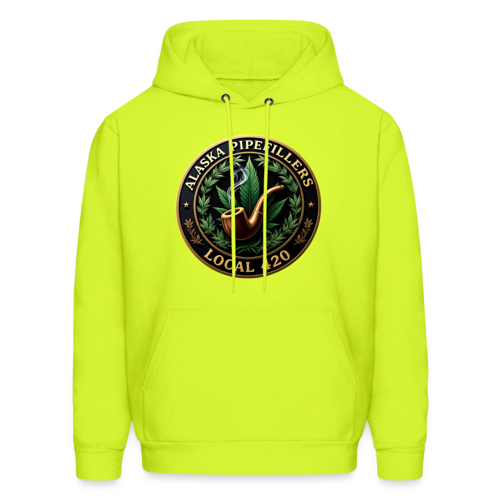 ALASKA PIPEFILLERS LOCAL 420 Men's Hoodie - safety green