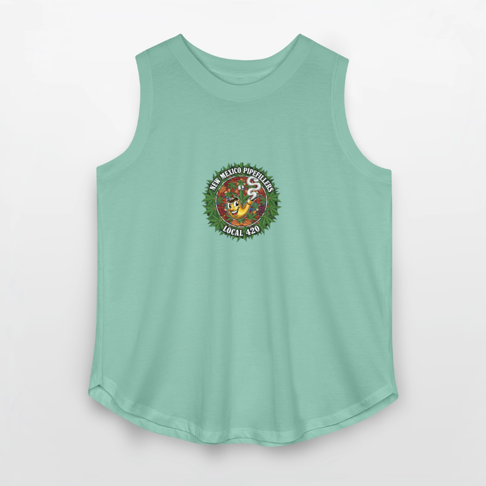 NEW MEXICO PIPEFILLERS LOCAL 420 Women's Curvy Relaxed Tank Top - saltwater