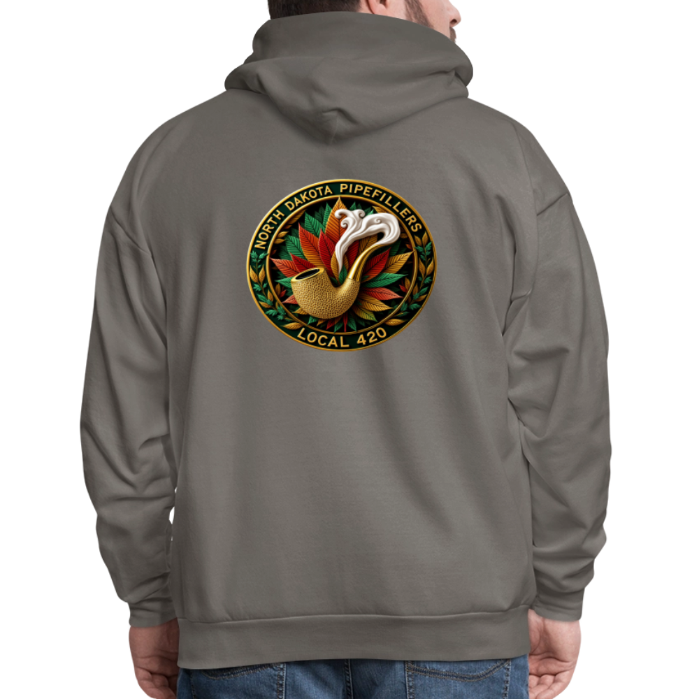 NORTH DAKOTA PIPEFILLERS LOCAL 420 F/B DESIGNS Men's Hoodie - asphalt gray