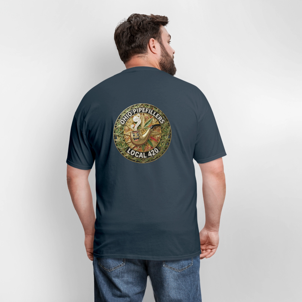 OHIO PIPEFILLERS LOCAL 420  F/B DESIGNS Men's T-Shirt -  blue dusk