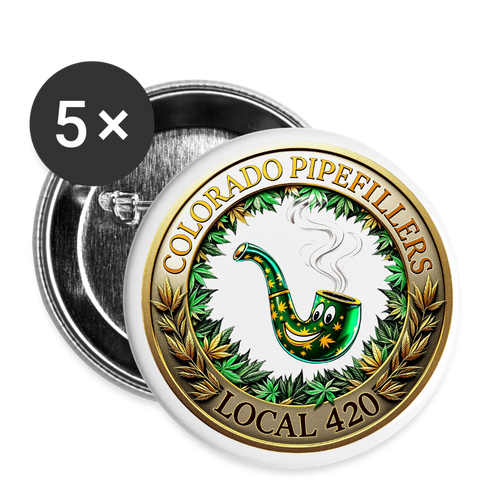 COLORADO PIPEFILLERS LOCAL 420 Union Buttons small 1'' (5-pack) 1 - white