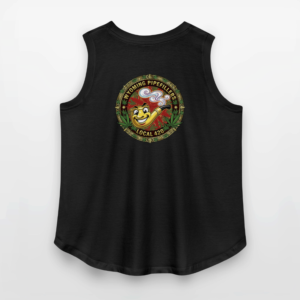 WYOMING PIPEFILLERS LOCAL 420 F/B DESIGN Women's Curvy Relaxed Tank Top - black