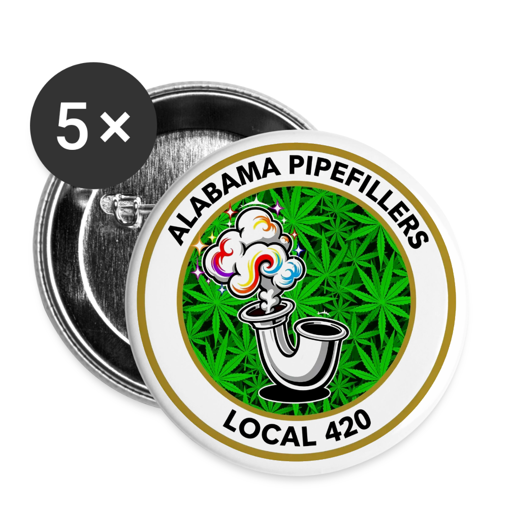 ALABAMA PIPEFILLERS LOCAL 420 Union Buttons small 1'' (5-pack) - white