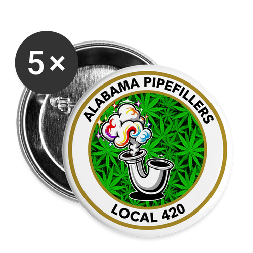 ALABAMA PIPEFILLERS LOCAL 420 Union Buttons small 1'' (5-pack) - white