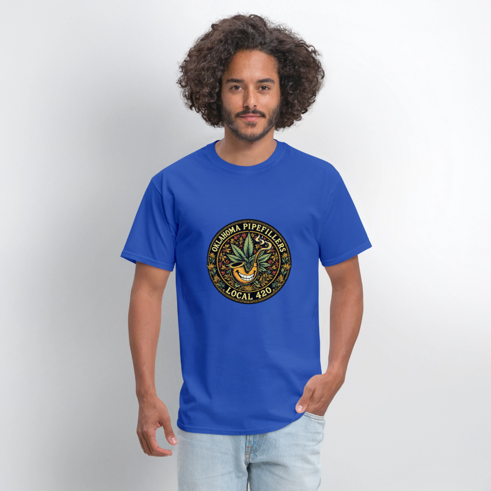 OKLAOMA PIPEFILLERS LOCAL 420  Men's T-Shirt - royal blue