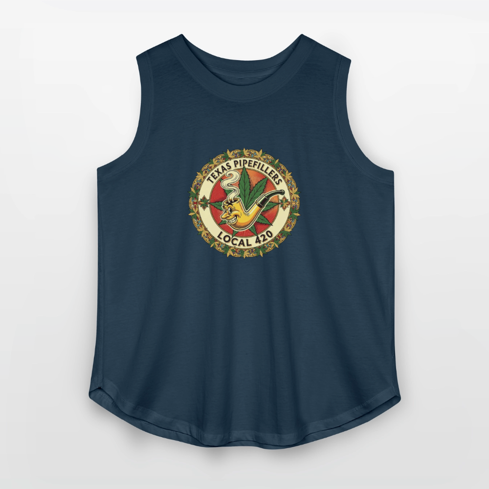 TEXAS PIPEFILLERS LOCAL 420 F/B DESIGN Women's Curvy Relaxed Tank Top - denim