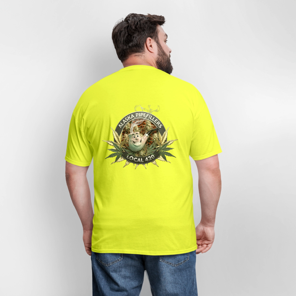 ALASKA PIPEFILLERS LOCAL 420 F/B DESIGN Men's T-Shirt - safety green