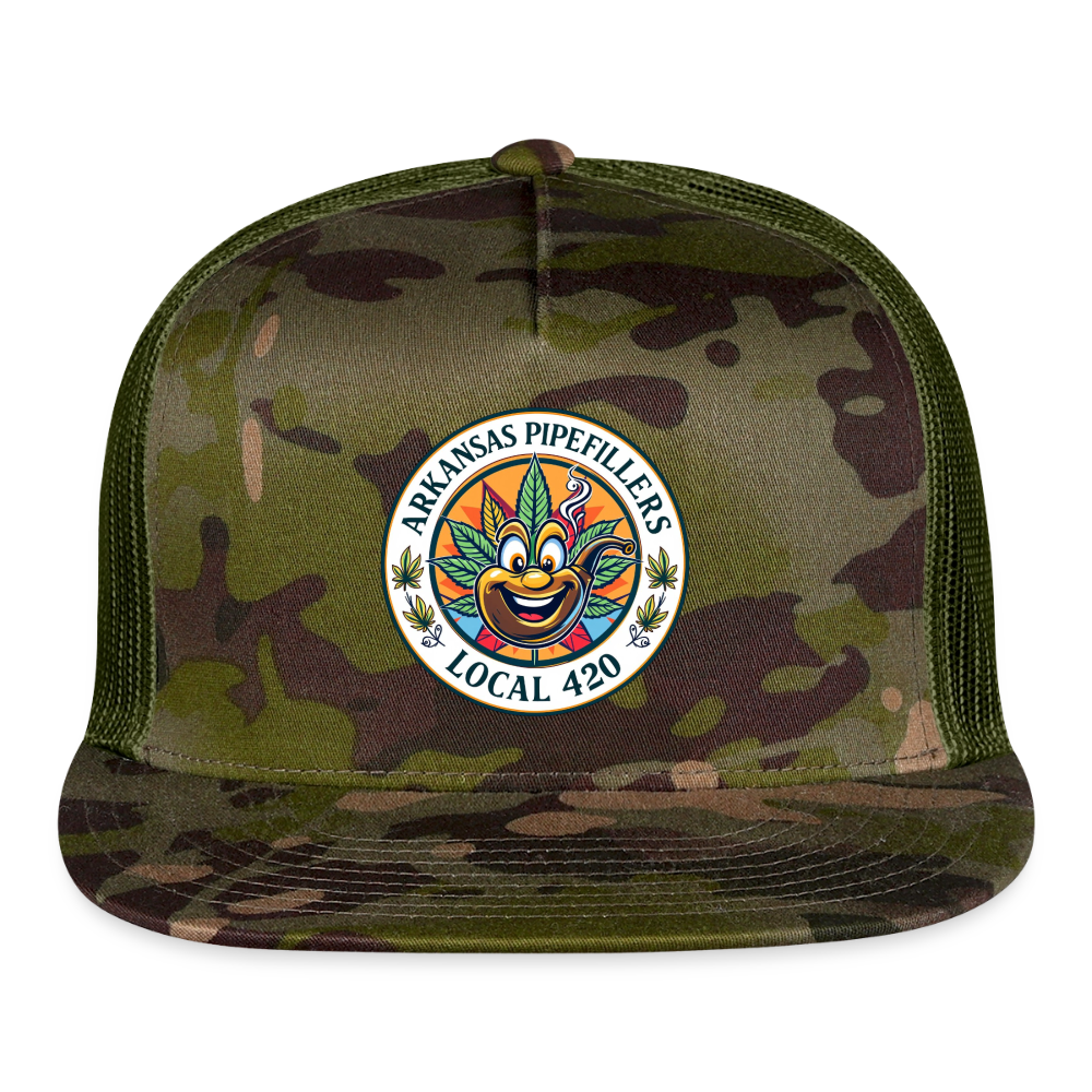 ARKANSAS PIPEFILLERS LOCAL 420 CAMO Trucker Hat - MultiCam\green