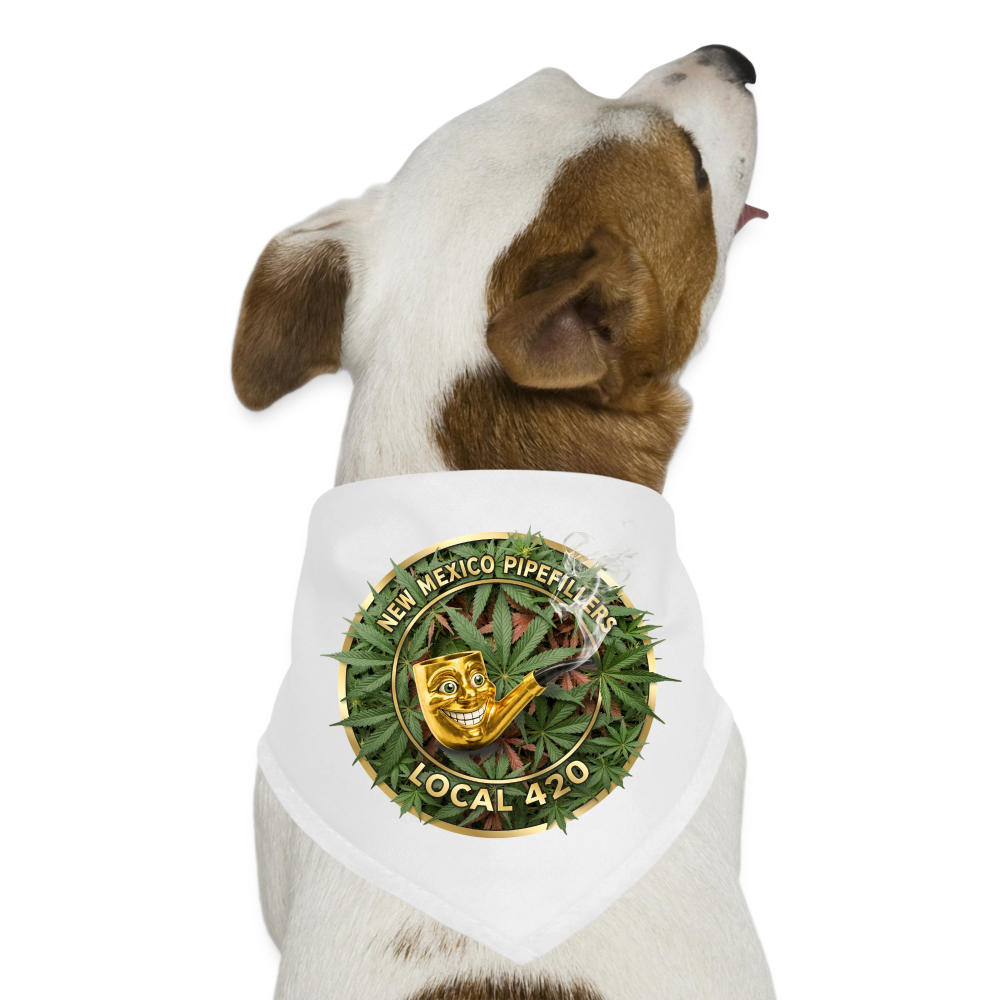 NEW MEXICO PIPEFILLERS LOCAL 420 Union Dog Bandana - white