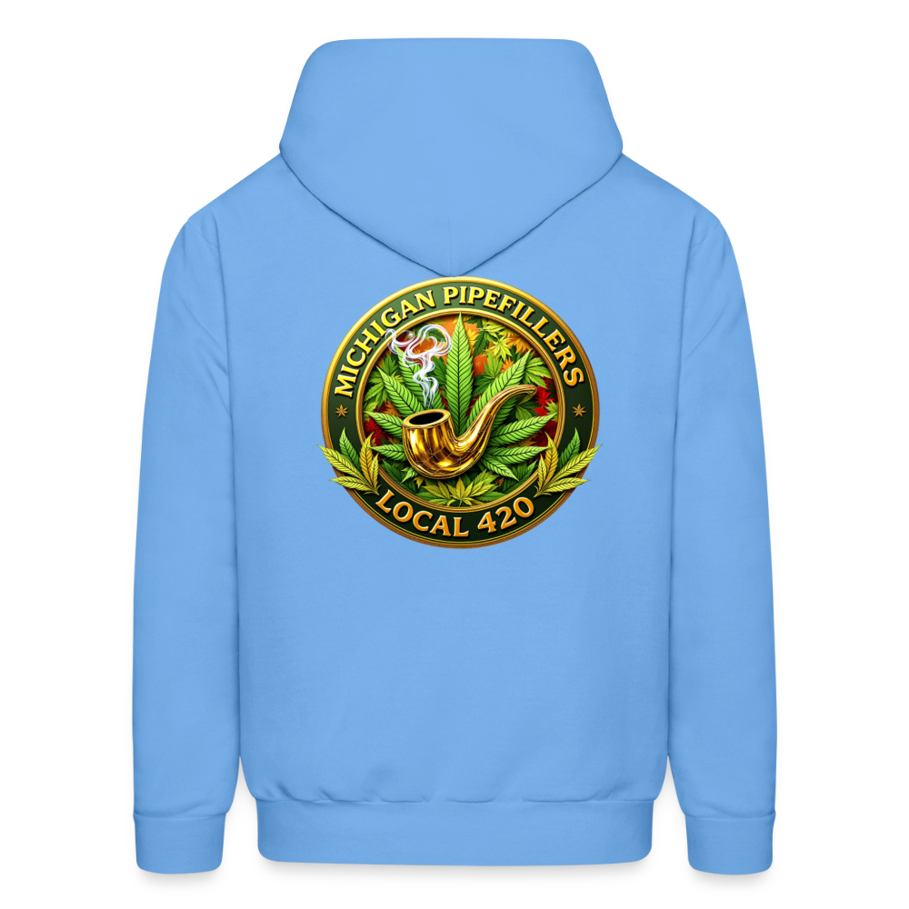 MICHIGAN PIPEFILLERS LOCAL 420 F/B DESIGN Men's Hoodie - carolina blue