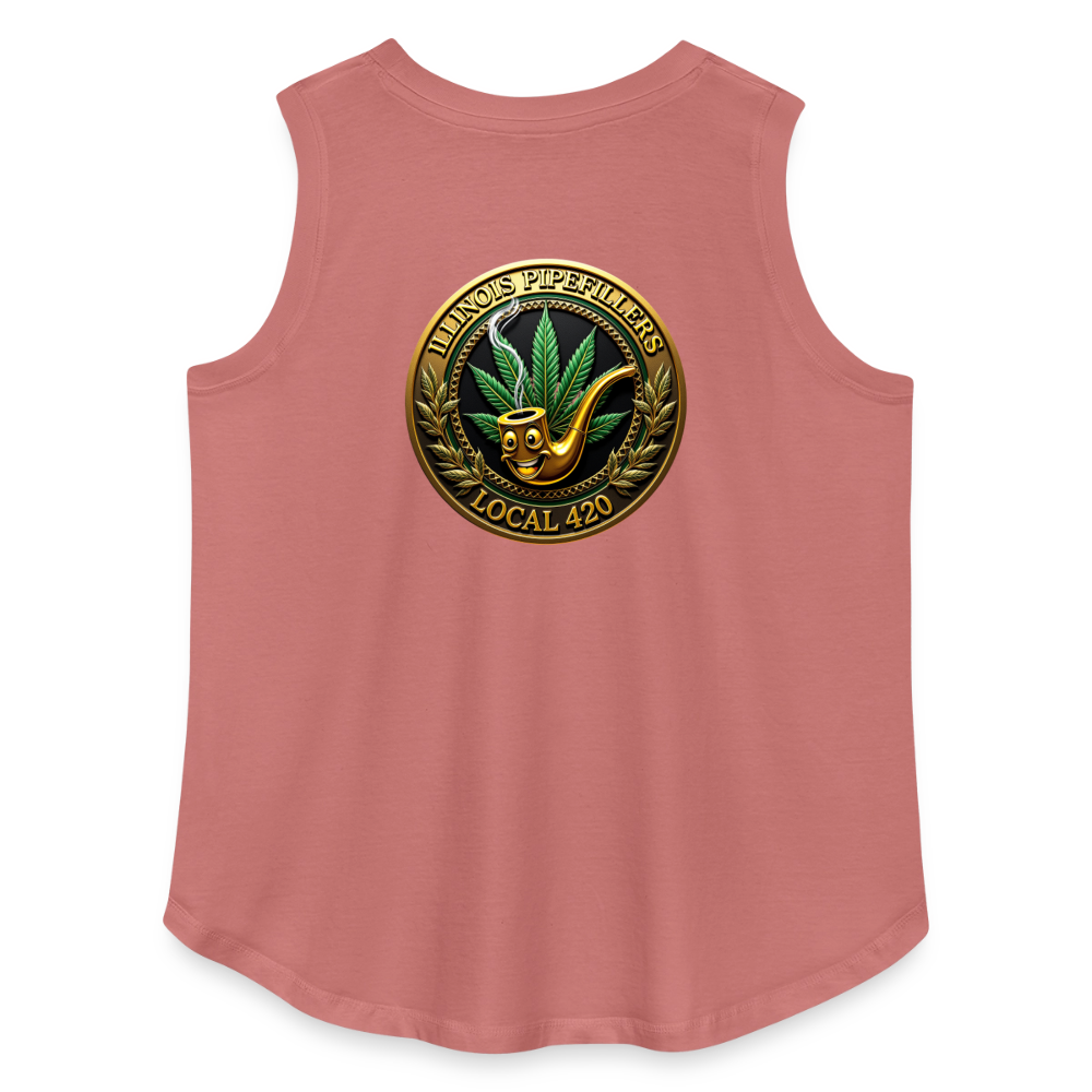 ILLINOIS PIPEFILLERS LOCAL 420 F/B EMBLEMS Women's Curvy Relaxed Tank Top - mauve