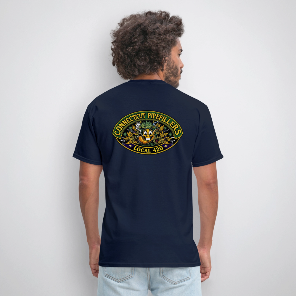 CONNECTICUT PIPEFILLERD LOCAL 420 F/B DESIGN Men's T-Shirt - navy