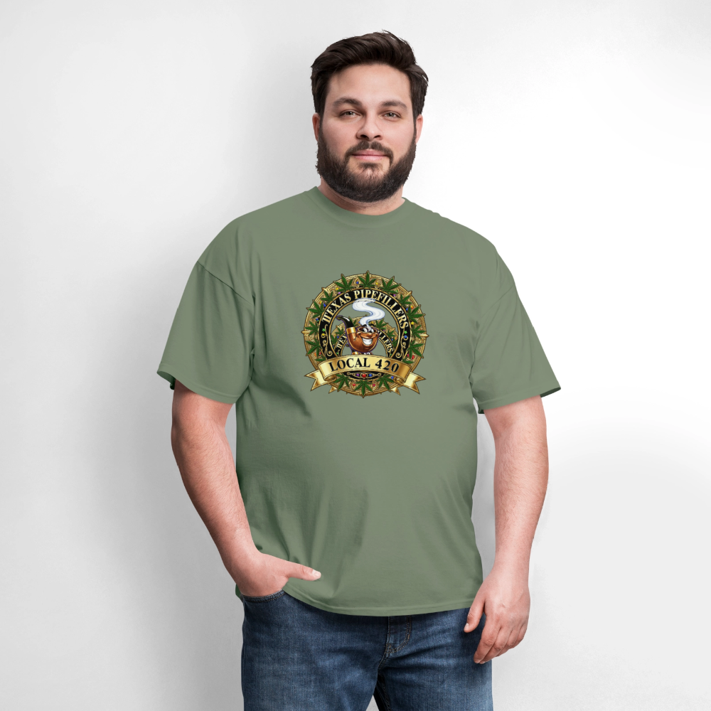 TEXAS PIPEFILLERS LOCAL 420 F/B DESIGN Men's T-Shirt - military green