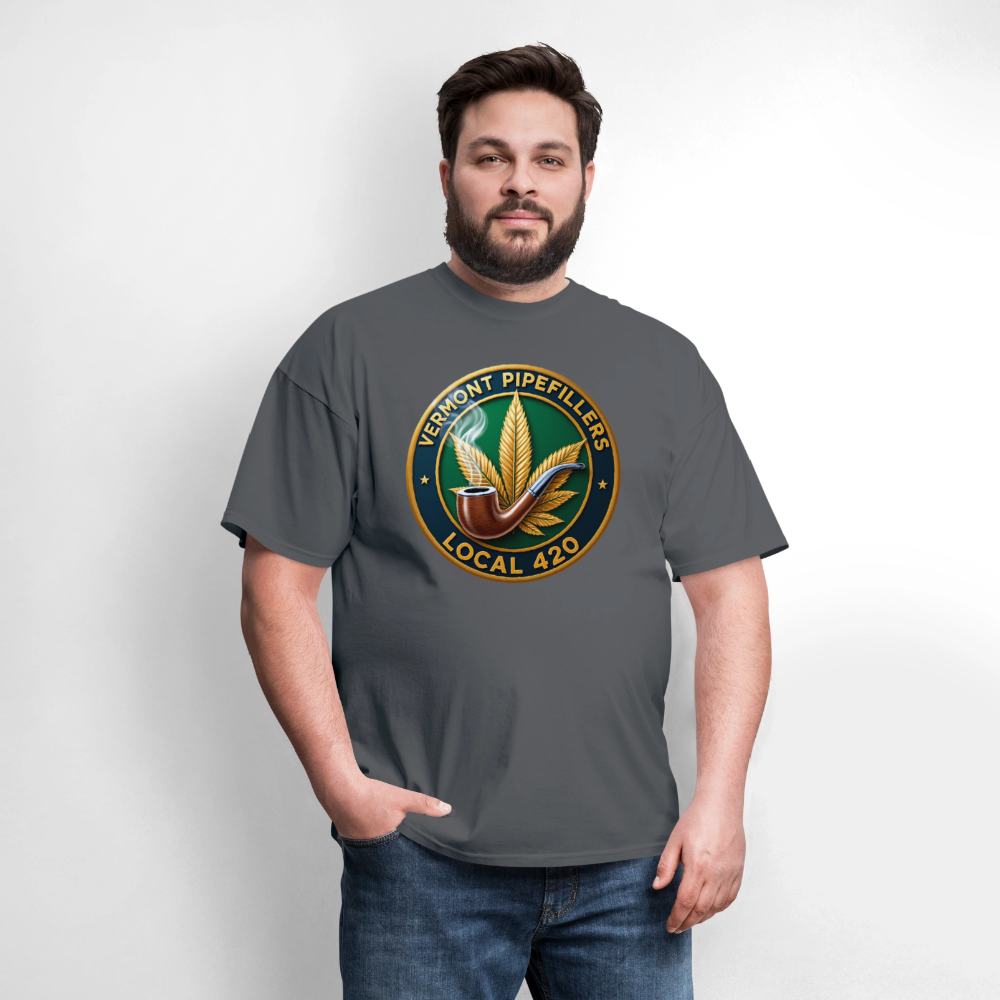 VERMONT PIPEFILLERS LOCAL 420 Men's T-Shirt - charcoal