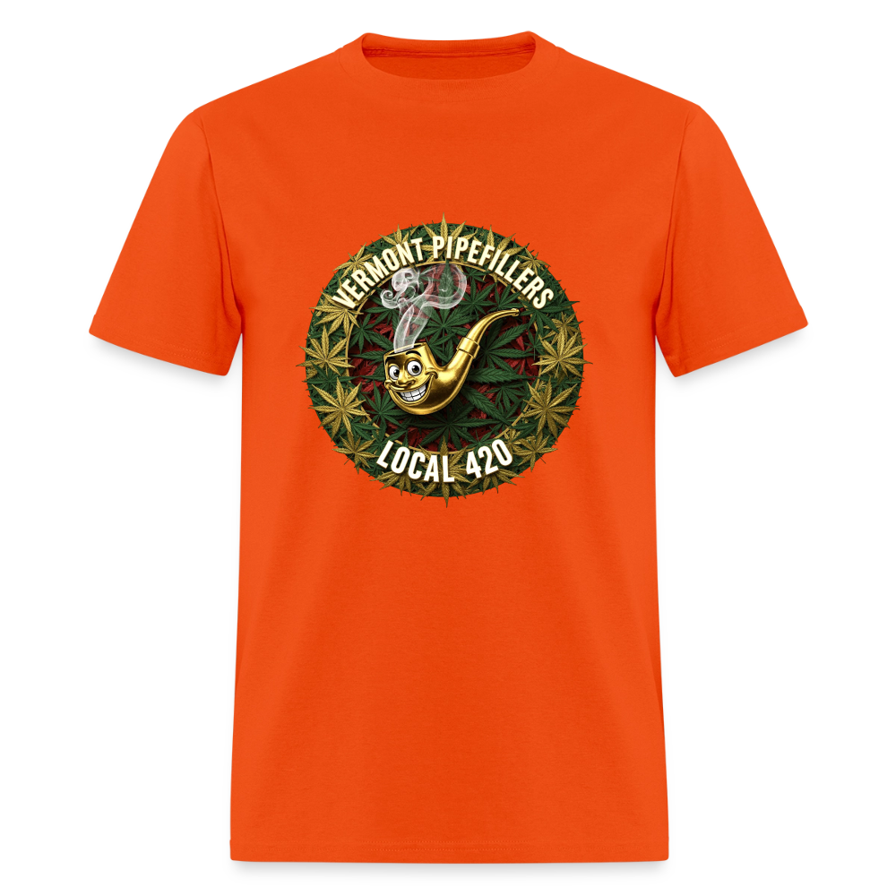 VERMONT PIPEFILLERS LOCAL 420  F/B DESIGN Men's T-Shirt - orange