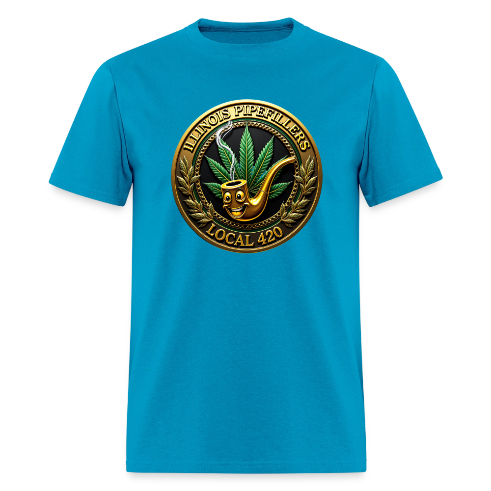 ILLINOIS PIPEFILLERS LOCAL 420 F/B DESIGN Men's T-Shirt - turquoise