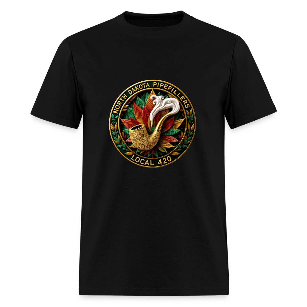 NORTH DAKOTA PIPEFILLERS LOCAL 420 F/B DESIGNS Men's T-Shirt - black