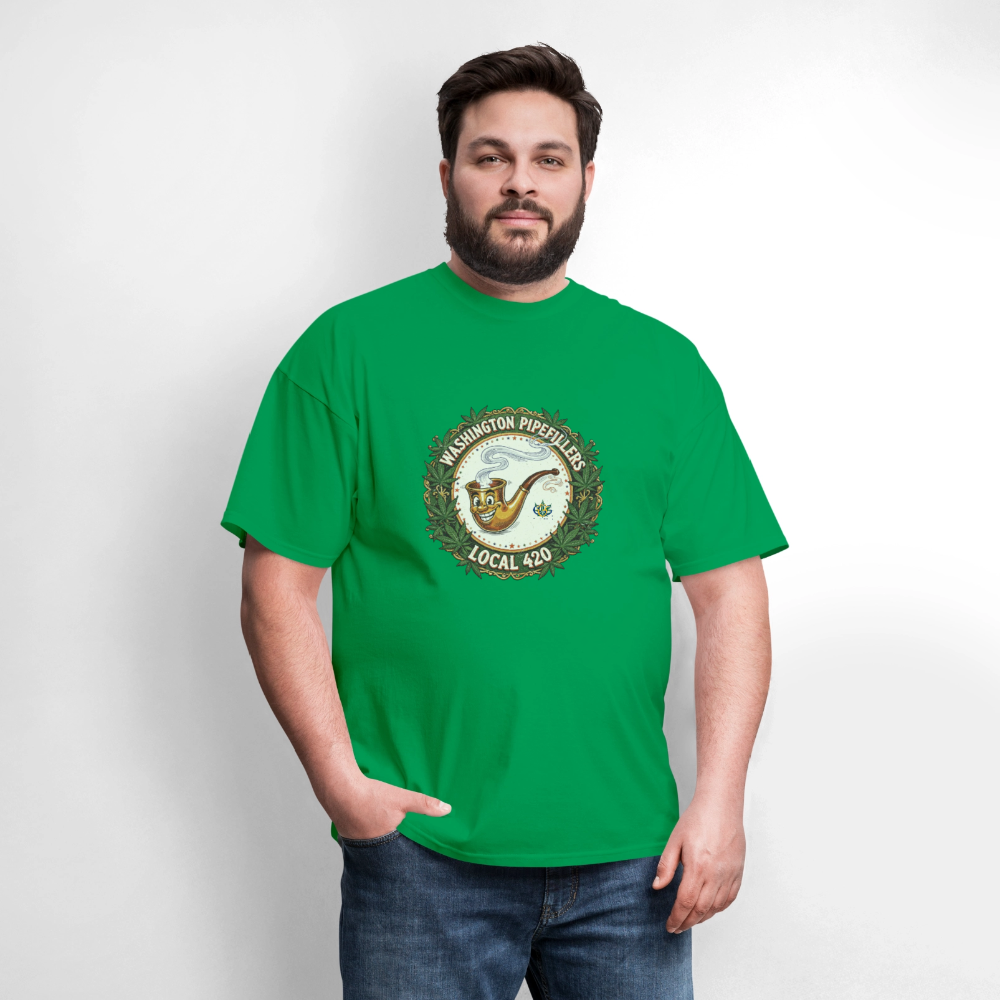 WASHINGTON PIPEFILLERS LOCAL 420 Men's T-Shirt - bright green