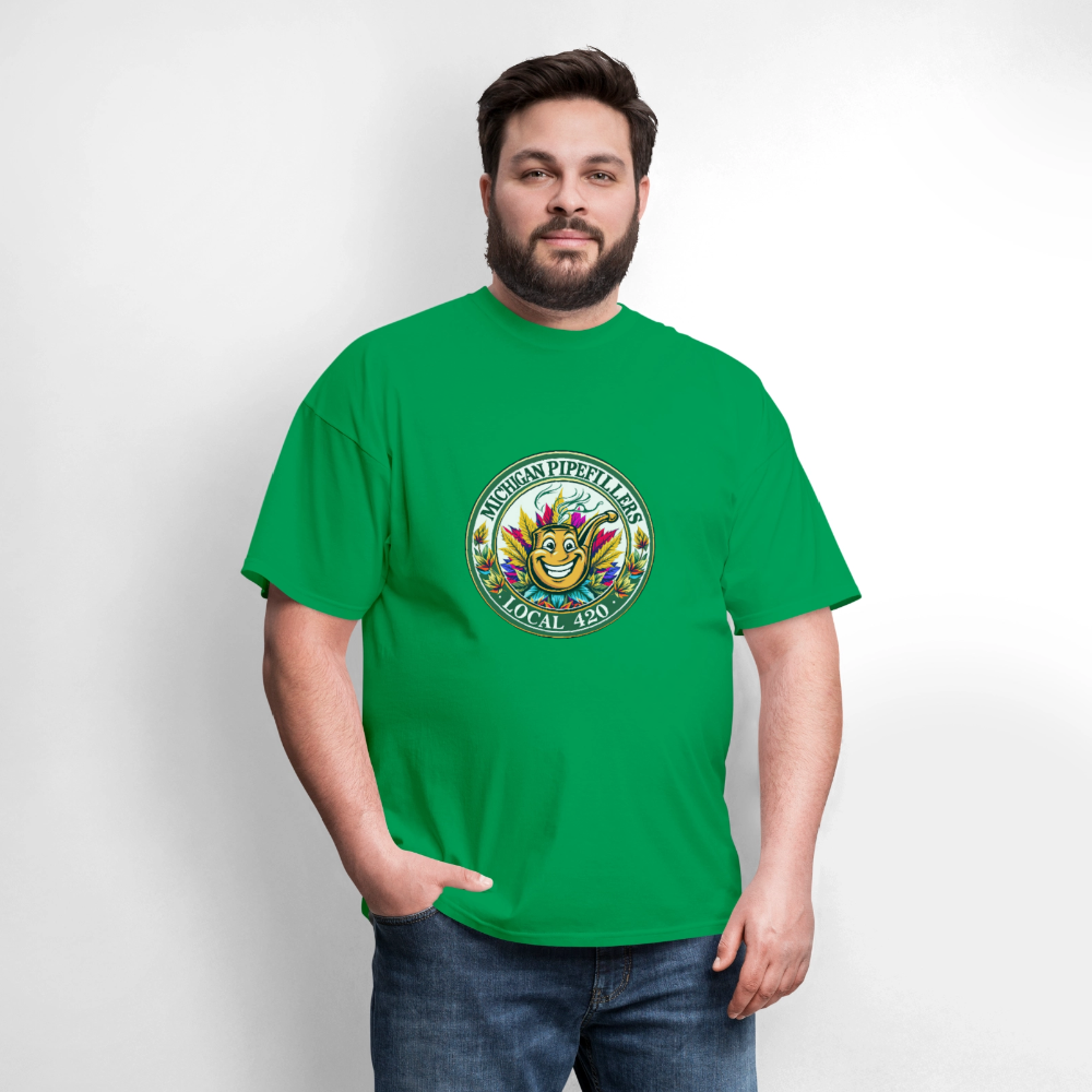 MICHIGAN PIPEFILLERS LOCAL 420 Men's T-Shirt - bright green