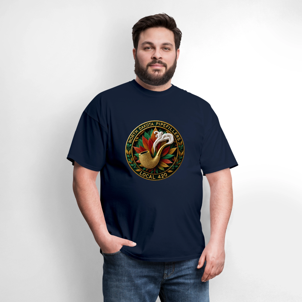 NORTH DAKOTA PIPEFILLERS LOCAL 420 Men's Tee shirt - navy